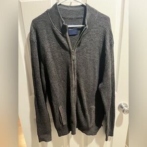 Tommy Bahama Charcoal Zip-Up Sweater